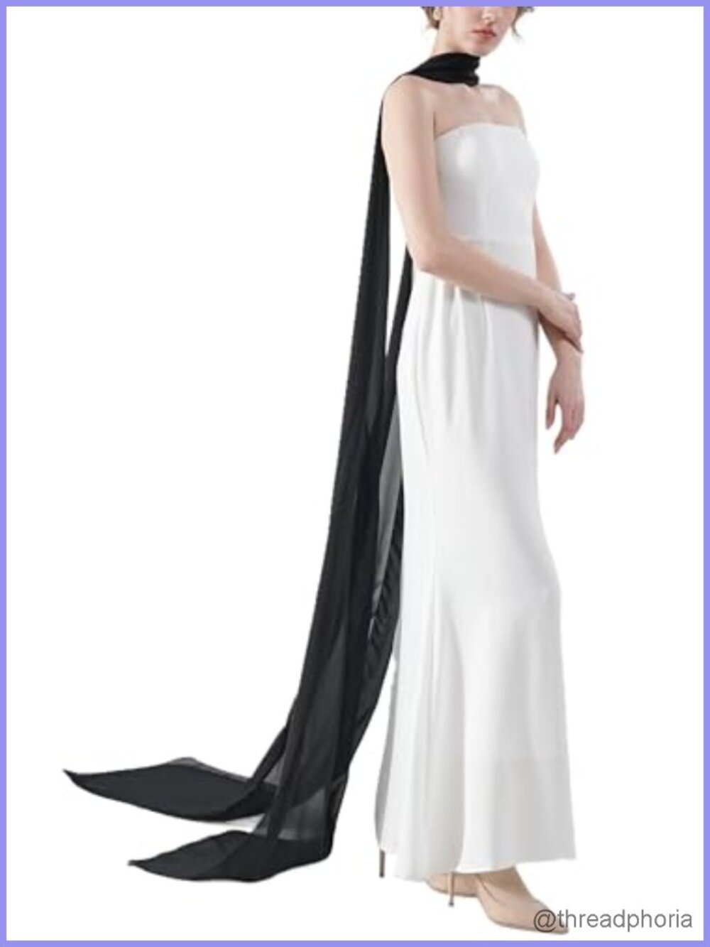 Ultra Long Chiffon Scarf Shawl Wrap for Women, Wedding Bridal Veil, Formal